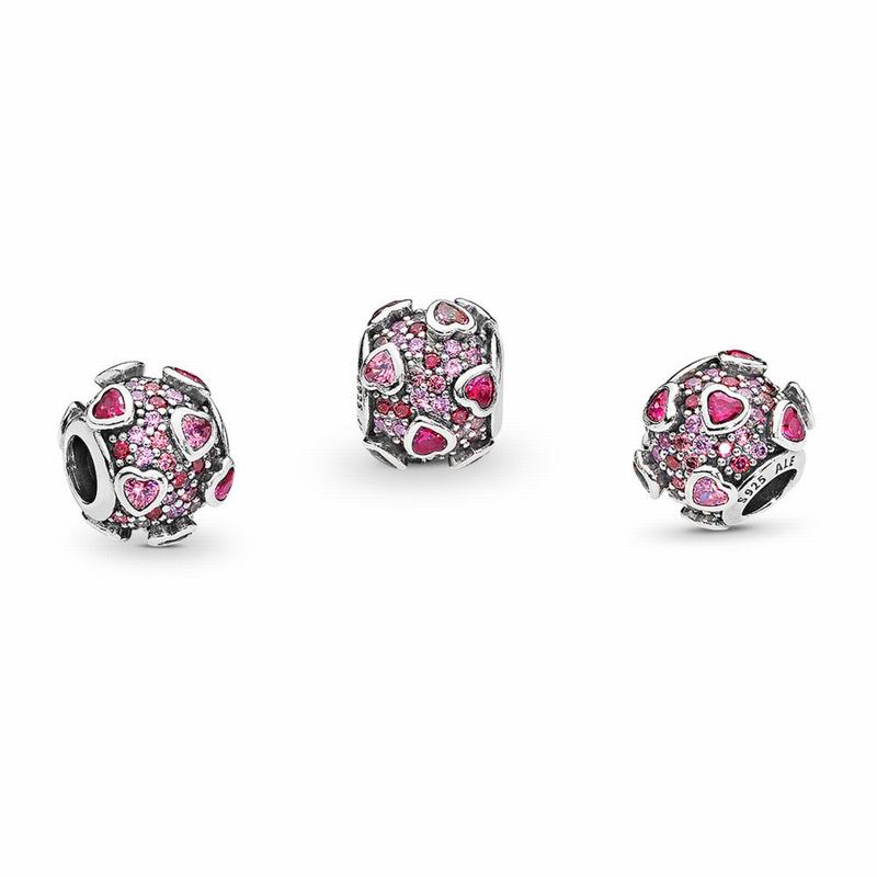 Pandora Explosion Of Love Charm - Sterling Silver/Pink/Cubic Zirconia - Canada | PX9372UV